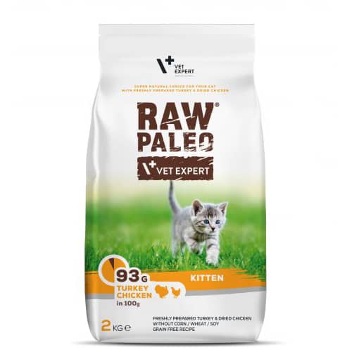 RAW PALEO CAT KITTEN TURKEY CHICKEN sausā barība kaķēniem Tītars, vista 2kg